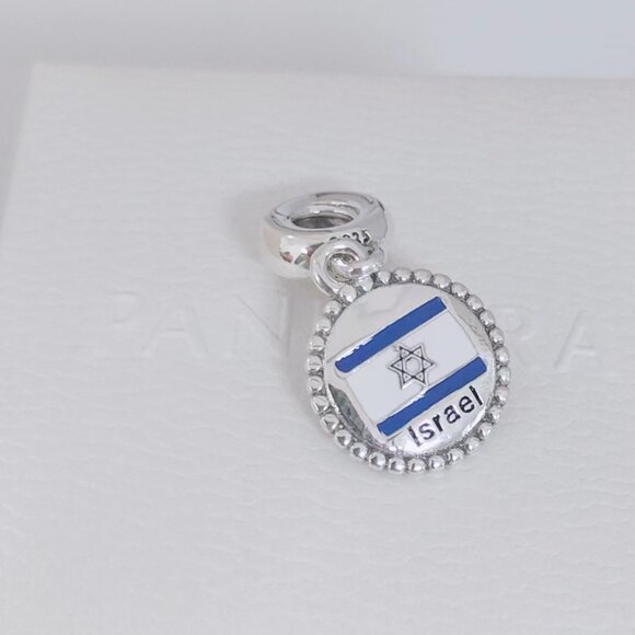 Pandora Israel Flag Dangle Charm Exclusive Travel Pendant S925 Silver with box - Picture 4 of 7